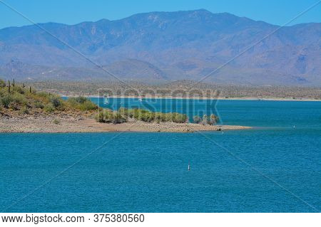 View Of Lake Pleasant In Lake Pleasant Regional Park, Sonoran Desert, Arizona Usa