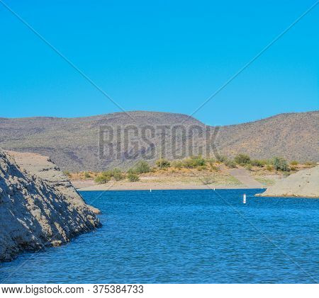 View Of Lake Pleasant In Lake Pleasant Regional Park, Sonoran Desert, Arizona Usa