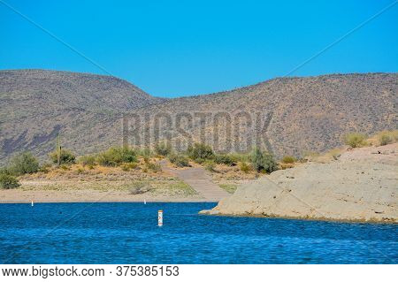 View Of Lake Pleasant In Lake Pleasant Regional Park, Sonoran Desert, Arizona Usa