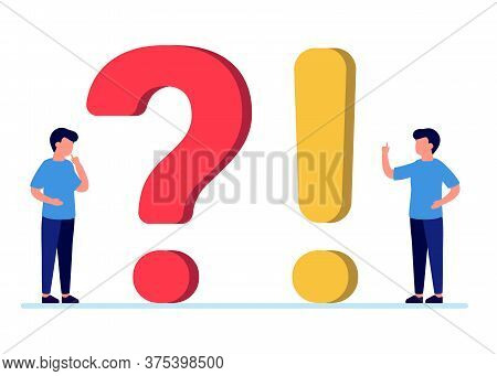 Frequently Asked Questions, Man People With Question And Exclamation Marks. Abstract Man Ask, Need H