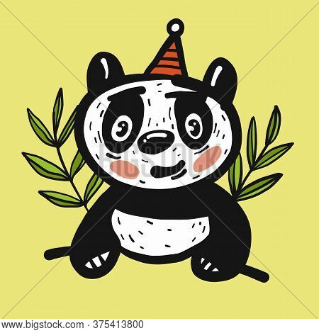 Panda Bear. Cute Baby Bear. Colorful Vector Illustration.