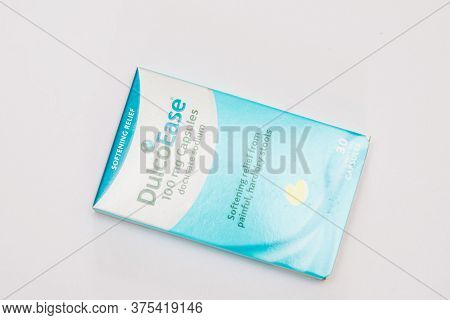 Beetham Uk 7th July 2020 A Package Of Dulcoease Medicine For Heartburn, Gas And Bloating On An Isola