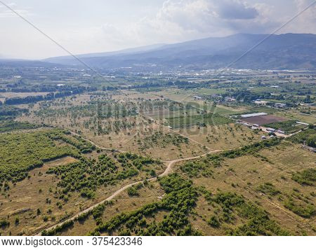 Aerial View Of Petrich Valley, Blagoevgrad Region, Bulgaria