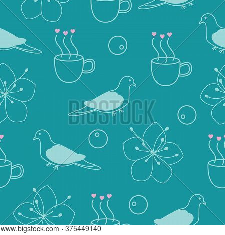 Beautiful Nature Collection Illustration Seamless Pattern Background 04
