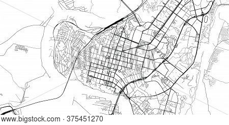 Urban Vector City Map Of Ufa, Russia
