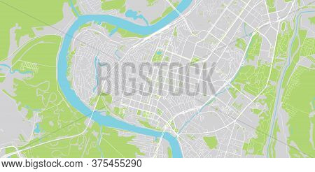 Urban Vector City Map Of Ufa, Russia