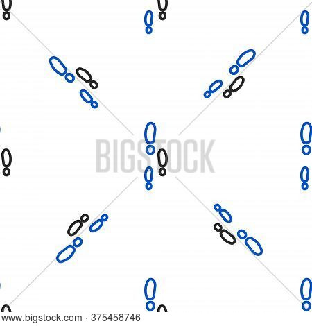 Line Footsteps Icon Isolated Seamless Pattern On White Background. Detective Is Investigating. To Fo