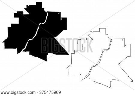 Saskatoon City (canada, Saskatchewan Province) Map Vector Illustration, Scribble Sketch City Of Sask