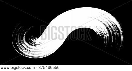 Ribbon Flow Color Swirl Strokes. Wave Sea Isolated Random Lines. Wires As Hair Beam Sheaf. Liquid Pa