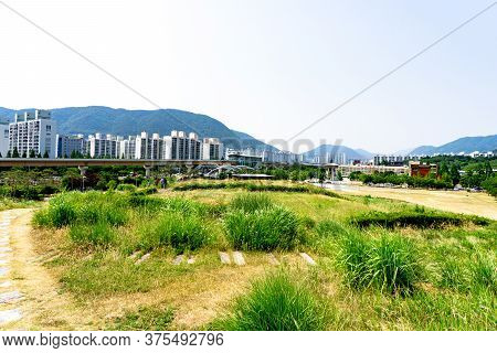 Gimhae, South Korea - June 18, 2017 : Daeseong-dong Tumuli Or Tombs Of Gaya Kingdom In Gimehae, Sout