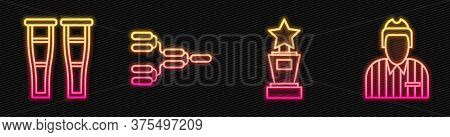 Set Line Award Cup, Crutch Or Crutches, Championship Tournament Bracket And Hockey Judge, Referee, A