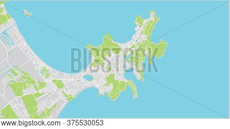 Urban Vector City Map Of Buzios, Brazil