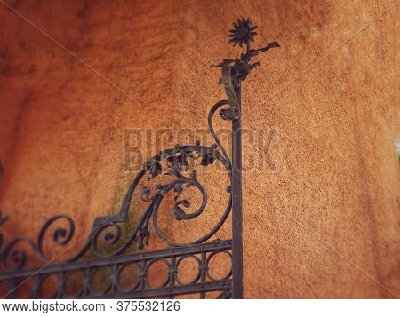 Mersch Castle Gate Detail - Ornamental Wrought Iron Grid