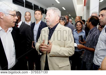 Sao Francisco Do Conde, Bahia / Brazil - May 12, 2014: Former President Luiz Inacio Lula Da Silva An