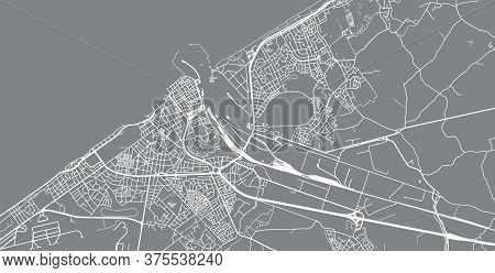 Urban Vector City Map Of Ostend, Belgium