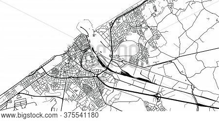 Urban Vector City Map Of Ostend, Belgium