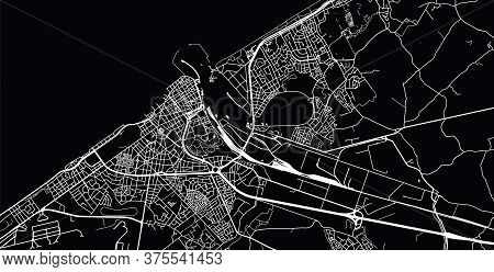 Urban Vector City Map Of Ostend, Belgium