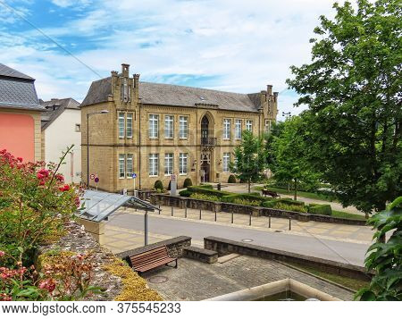 Mersch Language Institute And Park On Sunny Summer Day. Mersch, Luxembourg - July 4, 2020