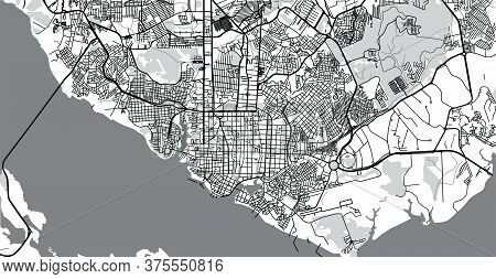 Urban Vector City Map Of Manaus, Brazil