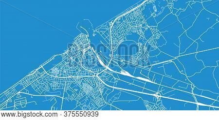 Urban Vector City Map Of Ostend, Belgium