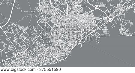 Urban Vector City Map Of Mersin, Turkey