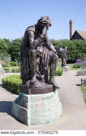 A Statue Of Hamlet In The William Shakespeare Memorial At Bancroft Gardens In Stratford Upon Avon In