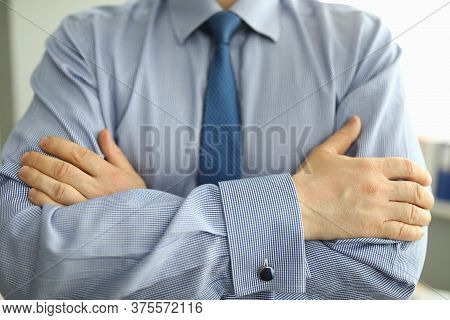 Man Stands Idly By. Confidence And Success Tomorrow Concept