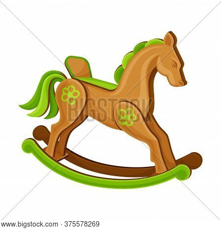 Wooden Rocking Horse As Baby Toy Vector Illustration
