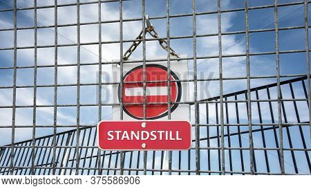 Street Sign The Direction Way To Improvement Versus Standstill