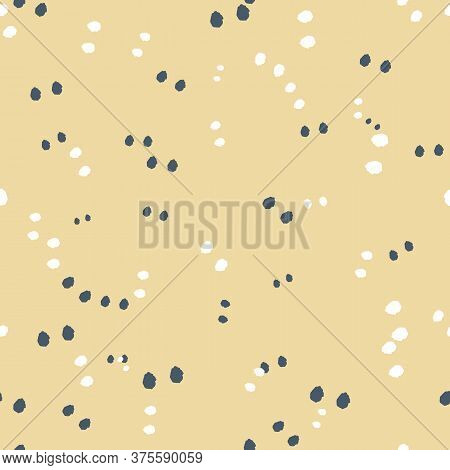 Vector White Rough Dots Yellow Seamless Pattern