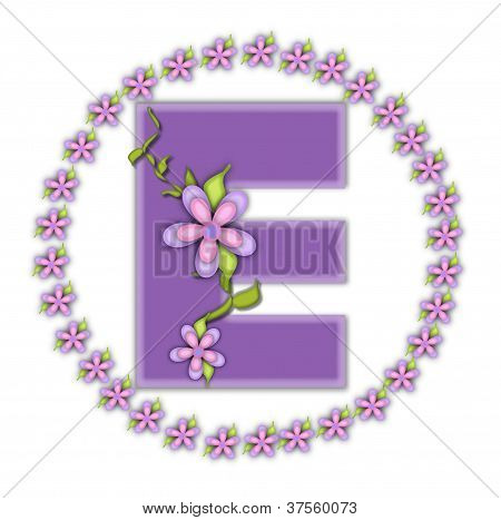 Alphabet Petite Ring Of Petals E