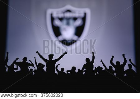 Las Vegas Raiders. Fans Support Professional Team Of American National Foorball League. Silhouette O