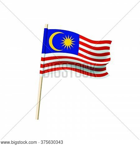 Malaysia Flag On White Background. Vector Illustration