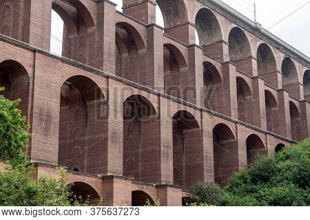World Largest Railway Viaduct Named Goeltzschtalbruecke Near Netzschkau Town. Germany