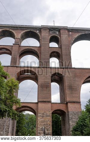 World Largest Railway Viaduct Named Goeltzschtalbruecke Near Netzschkau Town. Germany