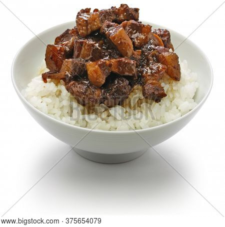 ru rou fan, taiwanese braised pork rice bowl