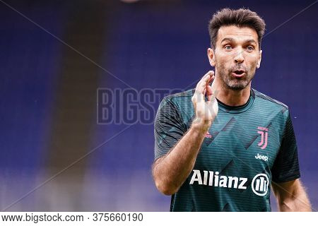 Milano (italy) - 07th July 2020. Italian Serie A. Gianluigi Buffon Of Juventus Fc In Action During T