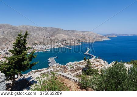 View Of Pothia, The Port Town Of Kalymnos Island. Greece.