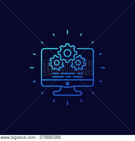 Computer Gears Icon, Vector & Photo (Free Trial) | Bigstock
