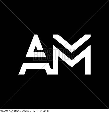 Am Logo Design Business Typography Vector Template. Creative Linked Letter Am Logo Template. Am Font