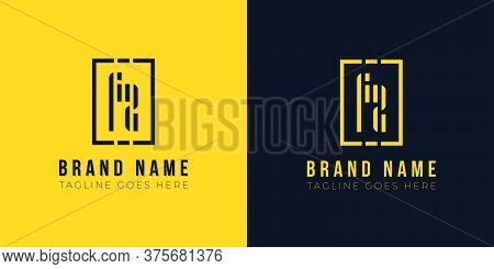 Minimalist Abstract Letter Fz Logo. This Logo Incorporate With Abstract Rectangle Shape And Typeface