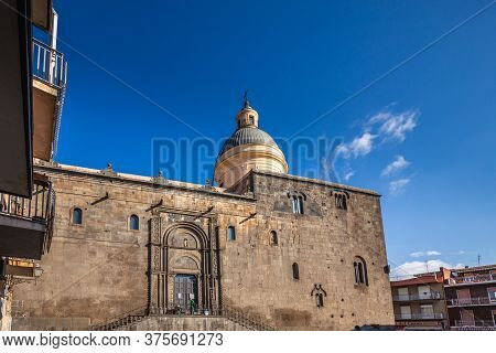 Catania, Italy - September 30 2017: Exterior Details Of Church Of Santa Maria Assunta In Randazzo, P