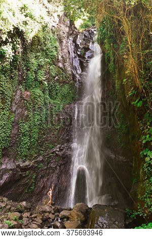 Yeh Mampeh, A Picturesque Waterfall In Bali, Indonesia.