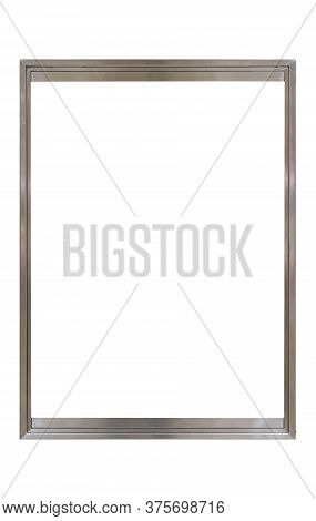 Blank Matel Sign Board Isolated Ob White Background