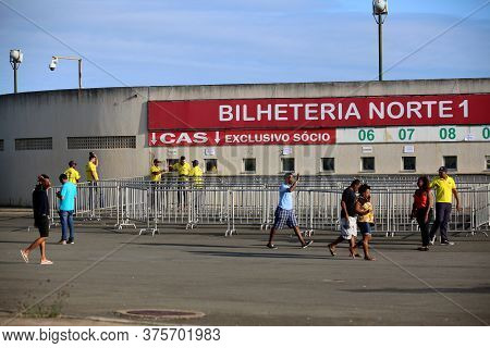 Salvador, Bahia / Brazil - October 20, 2017: Ticket Office For The Sale Of Tickets At The Estadio De