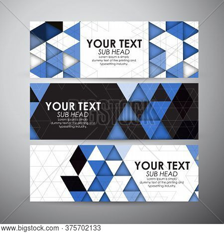 Abstract Triangle And Geometric Strip Pattern Background. Vector Banners Set Background. Vector Illu