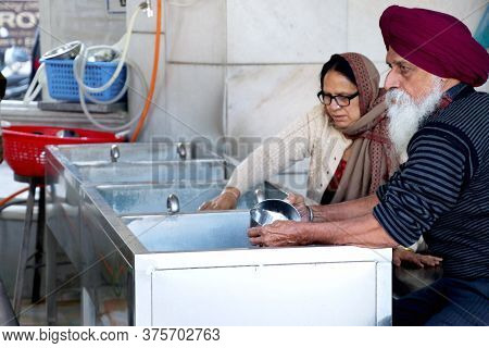 Amritsar, Punjab, India, December 03,2019: People Giving Free Service For Serving To The Mankind At 
