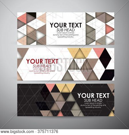 Abstract Triangle And Geometric Strip Pattern Background. Vector Banners Set Background. Vector Illu