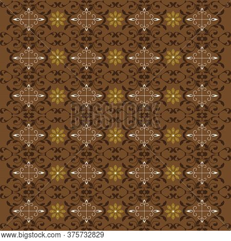 Elegant Motifs On Jogja Batik Design With Dark Brown Color