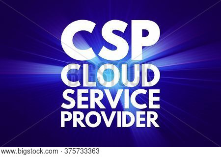 Csp - Cloud Service Provider Acronym Technology Business Concept Background